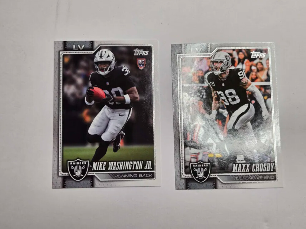 Lot of 2 – 2026 Topps Raiders Cards Mike Washington Jr & Maxx Crosby